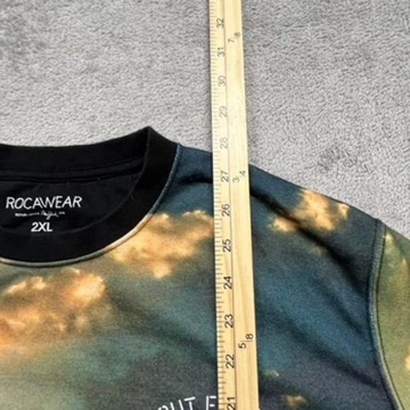 Y2K‎ Rocawear Sweater Crewneck Sun Cloud Mens 2XL - Picture 4 of 8